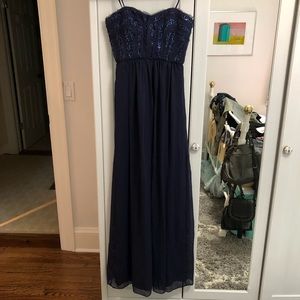 🌹 Max & Cleo strapless blue gown